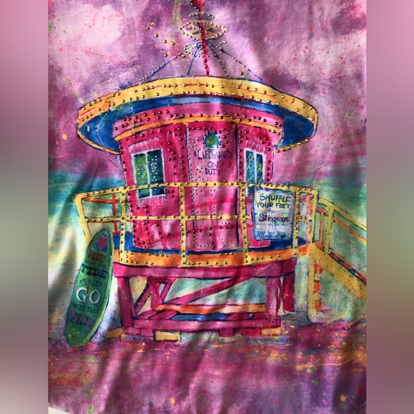 LEOMA LOVEGROVE Womens Graphic Art Studded T-Shirt Size Petite Small - Picture 2 of 12